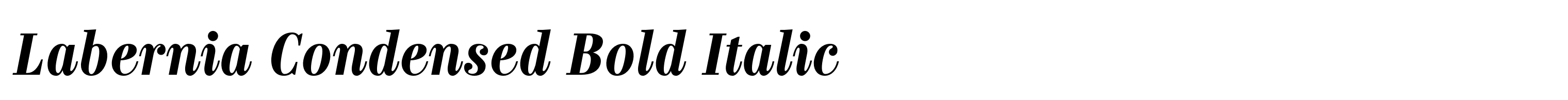 Labernia Condensed Bold Italic
